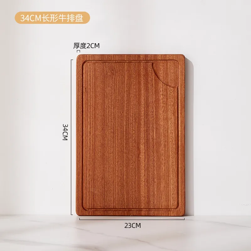 Juego de tablas de cortar rectangulares de madera de &eacute;bano con ranura para jugo 