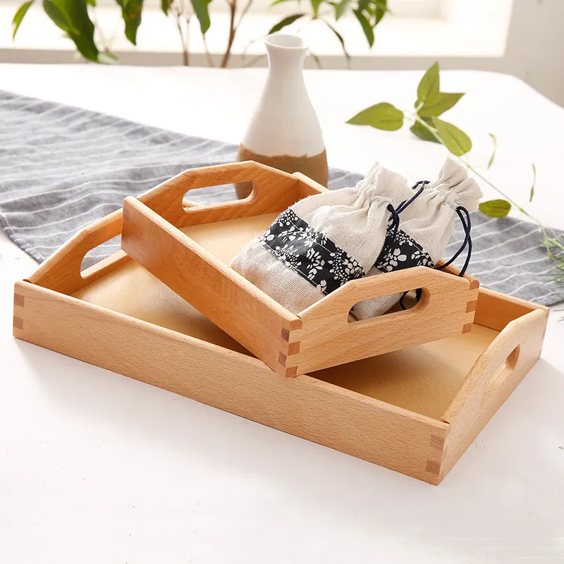 Bandeja de servicio de madera de haya grabada personalizable para tablas de charcutería y snacks de fiesta
