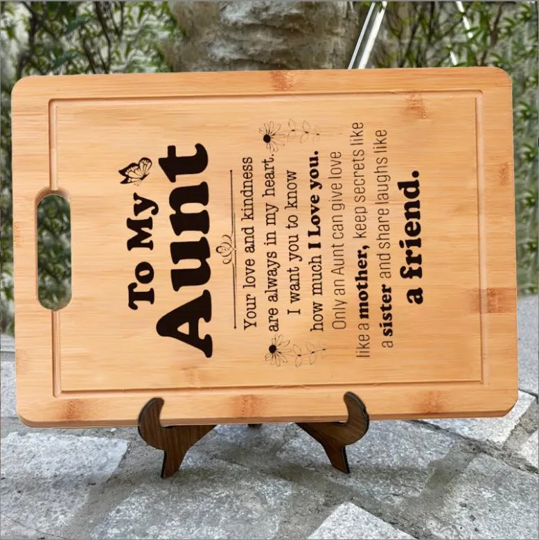 Tabla de cortar de bamb&uacute; con marca personalizada natural premium y acabado en aceite 