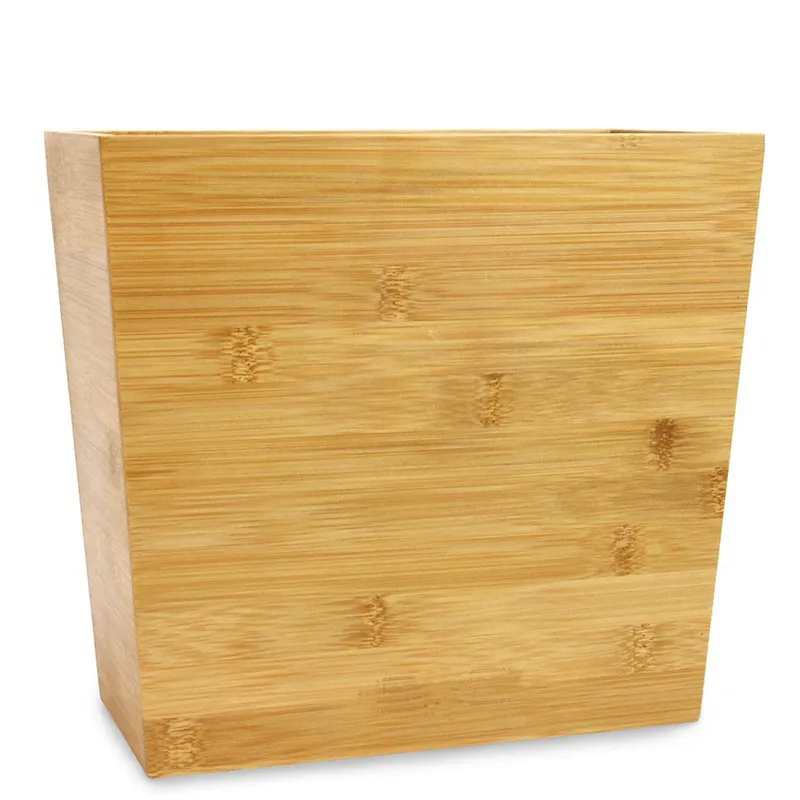 Cesta de basura de bamb&uacute; abierta rectangular para el hogar 