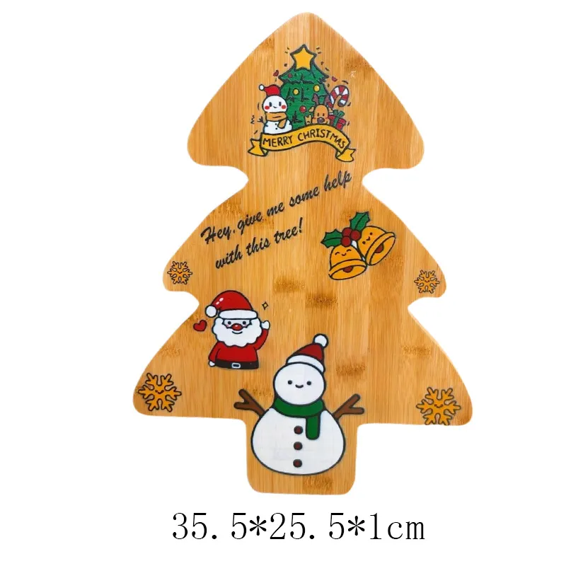queso Tabla de cortar de bambú personalizada con forma de árbol de Navidad, tabla para servir, tablero de queso Tabla de cortar de bambú personalizada