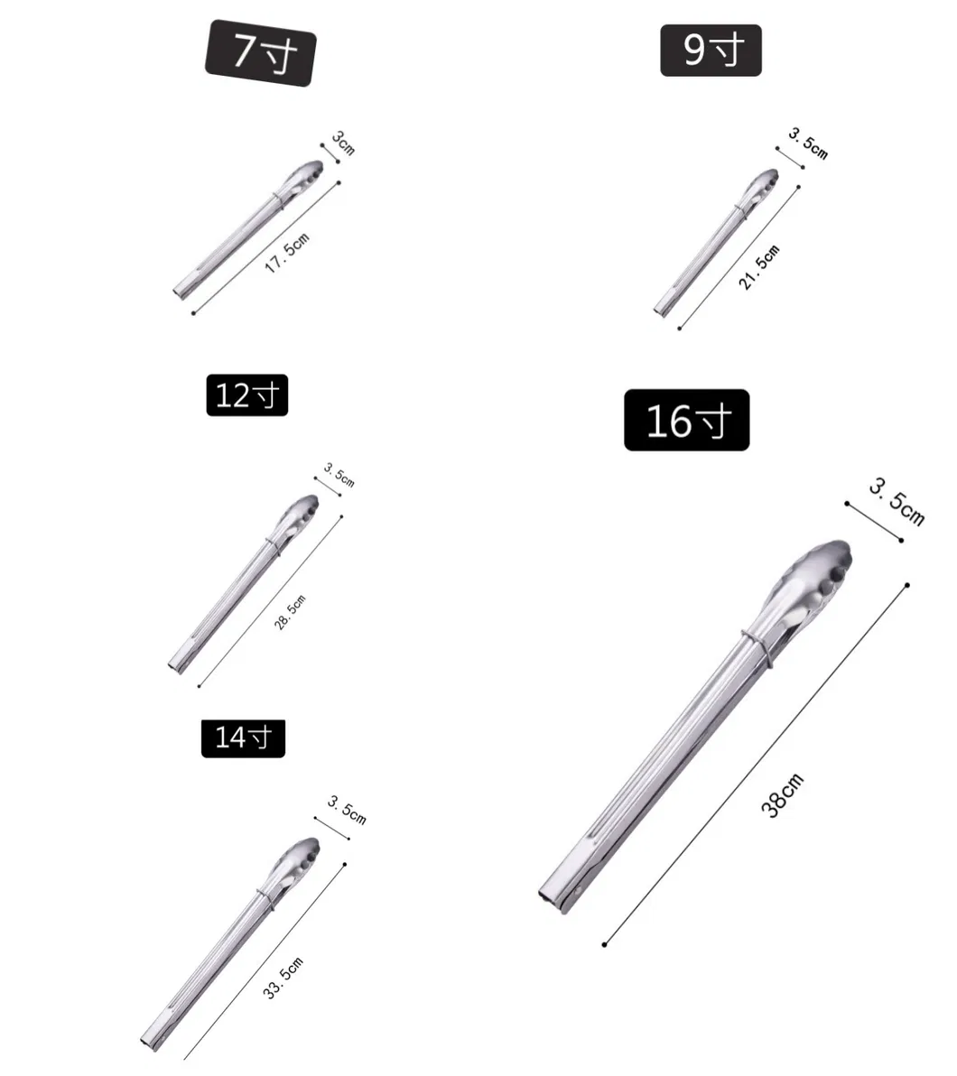Pinzas multifuncionales para barbacoa de acero inoxidable, pinzas de cocina con clip para alimentos fritos,