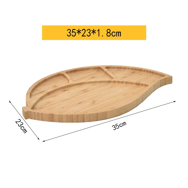 Retro - Bandeja para servir de bamb&uacute; dividida estilo 4, plato de comedor de madera 