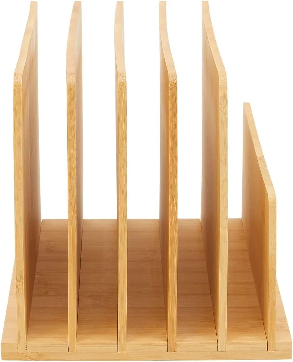 Estante de almacenamiento y organizaci&oacute;n de bamb&uacute; y madera Carpeta de escritorio de oficina para papeler&iacute;a, materiales, letras 