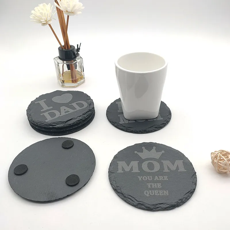 Fujian Factory Manufacture Juego de posavasos de pizarra personalizados funcionales para regalos