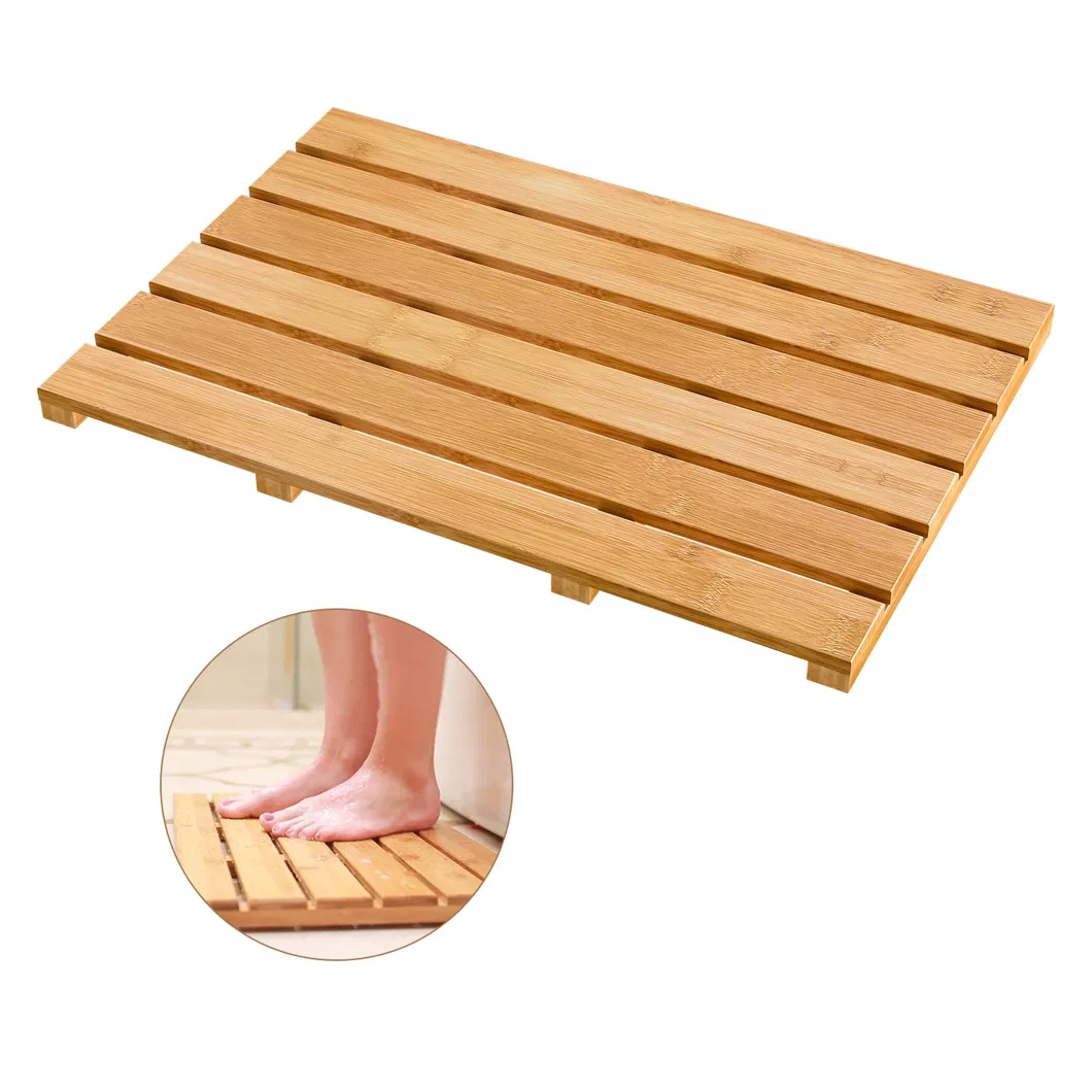 Alfombra de ba&ntilde;o de bamb&uacute; resistente, alfombra de ba&ntilde;o 