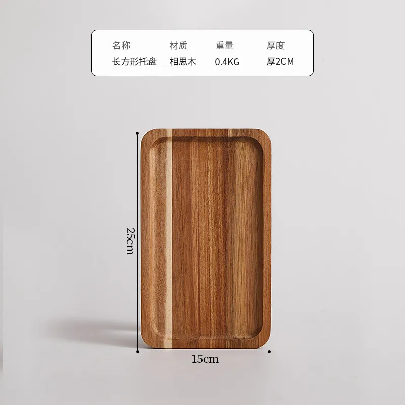 Juego de bandejas decorativas de madera de bambú vintage para servir aperitivos/café/decoración del hogar Juego de bandejas