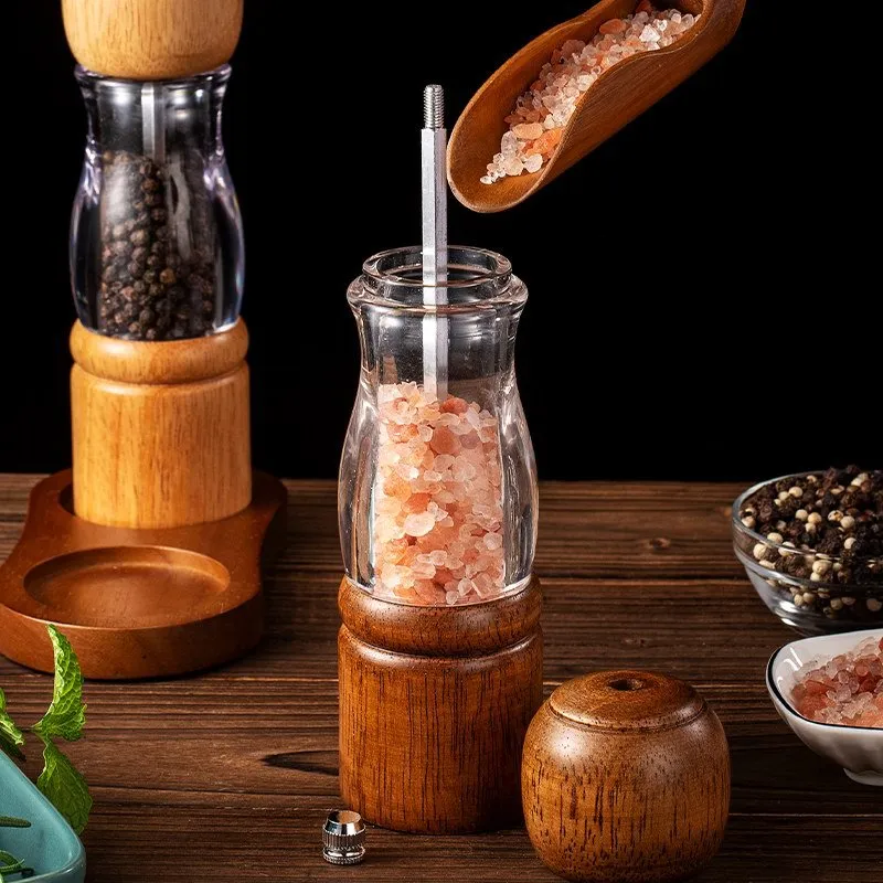 elegante y vers&aacute;til, vers&aacute;til para cocina Molinillo de sal y pimienta de madera y caucho, elegante y vers&aacute;til, para cocina