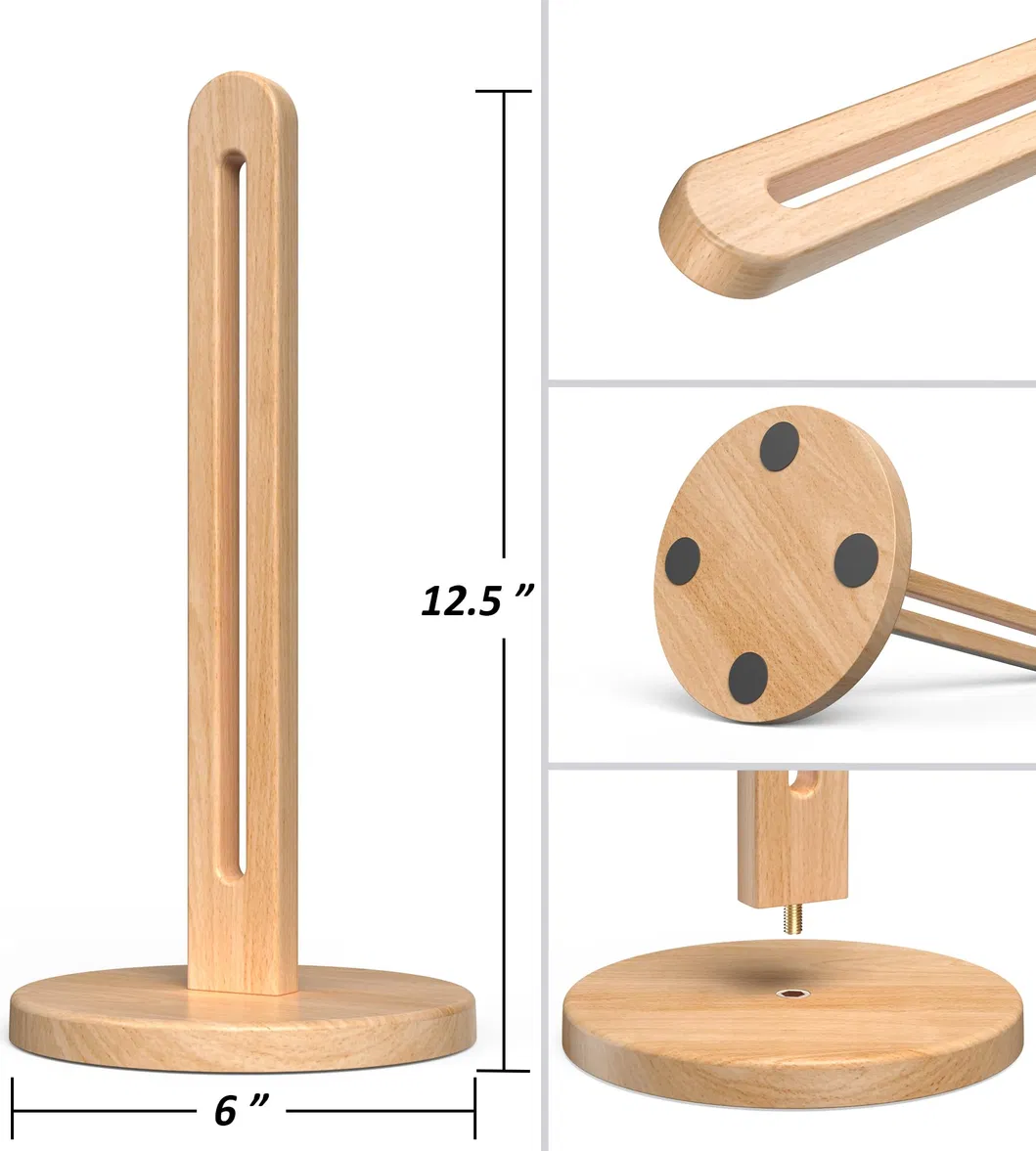 para dispensador de toallas de papel de madera de haya maciza con base antideslizante