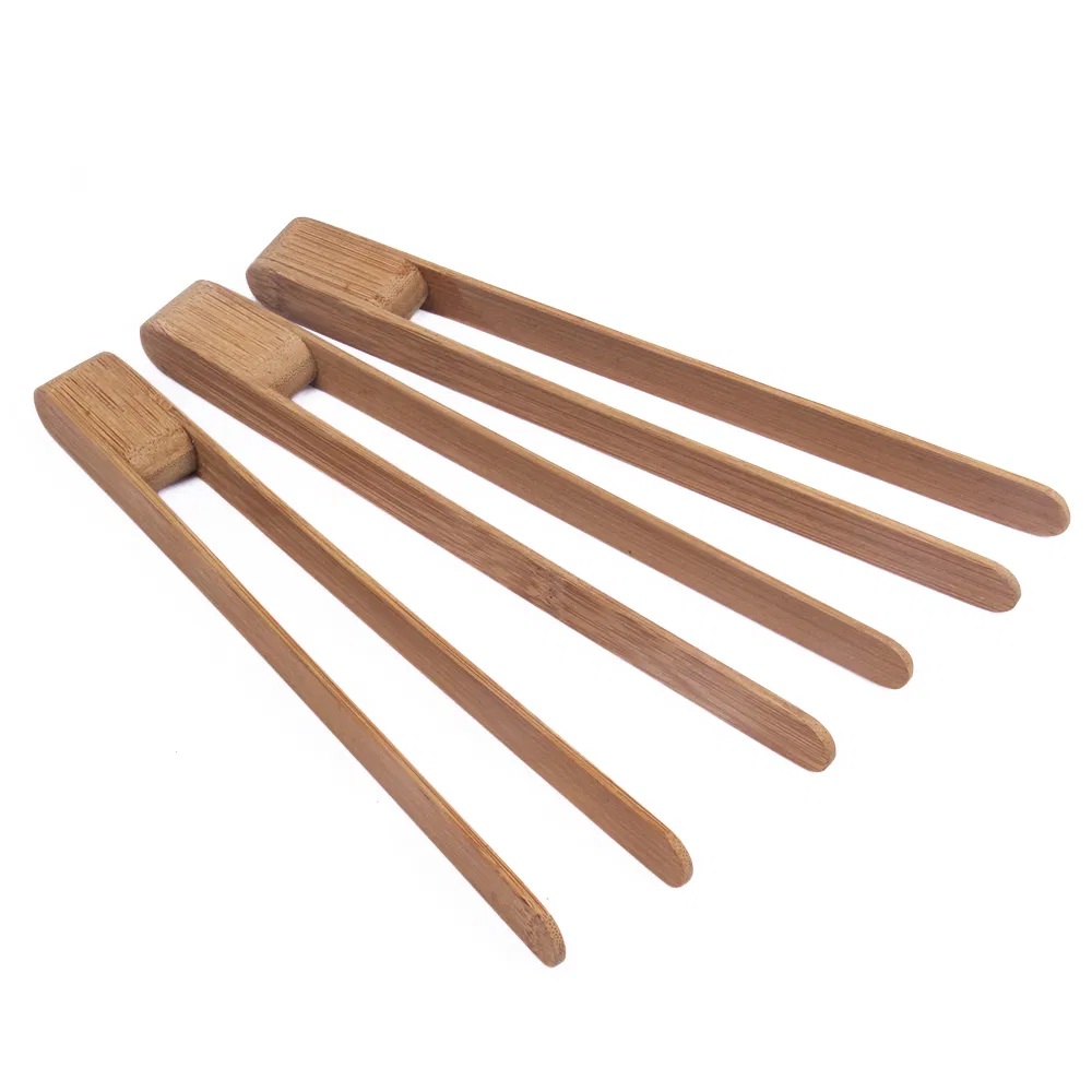 Juego de pinzas para tostadas de bamb&uacute; para cocinar en la cocina 