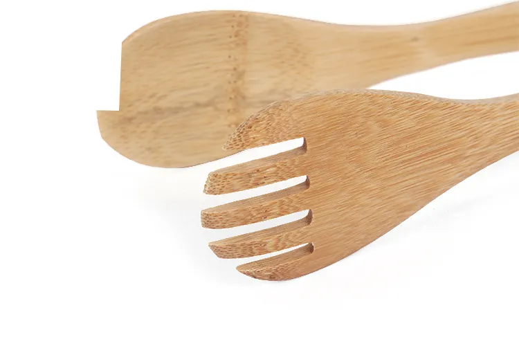 Tenedor de bambú, cuchara, pinzas para ensalada para cocina