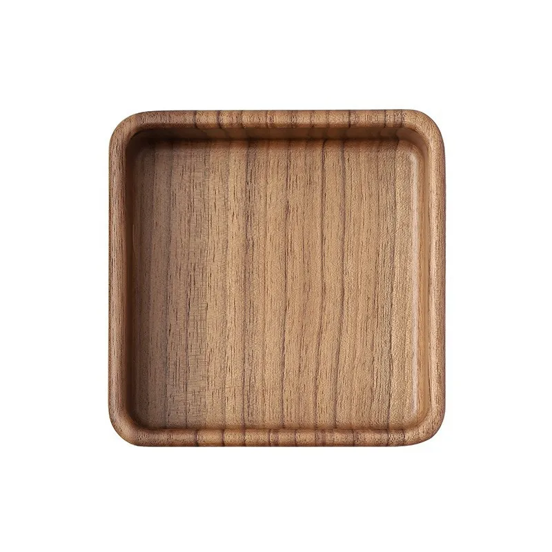 rectangular personalizada redonda y cuadrada de madera de nogal negro para servir/plato de cena