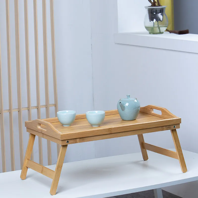 Mesa Bandeja de Cama 100% Bamb&uacute; Natural con Patas Plegables