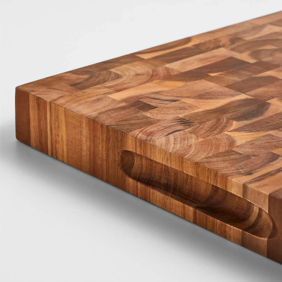 grano final de cocina al por mayor Tabla de cortar de madera con ranura de jugo