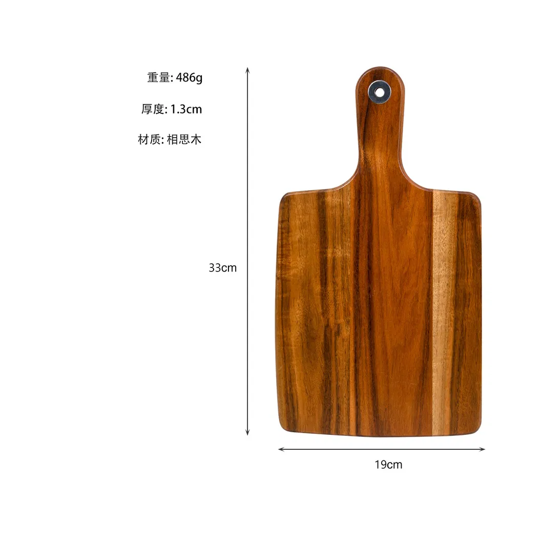 Fabricante profesional de tabla de cortar para servir de madera de acacia con mango 
