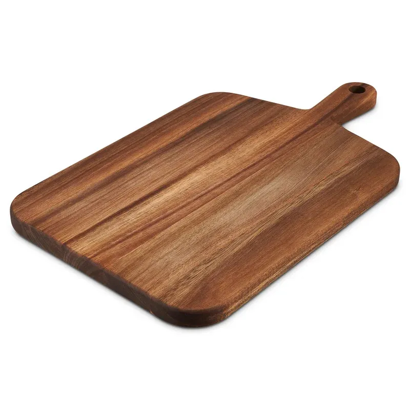 Tabla de cortar grande de madera de bamb&uacute; con mango 