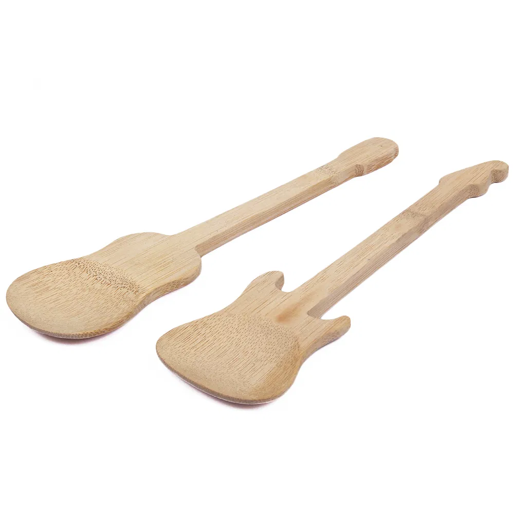 Personaliza la cuchara de bamb&uacute; con forma de Guita para regalo 