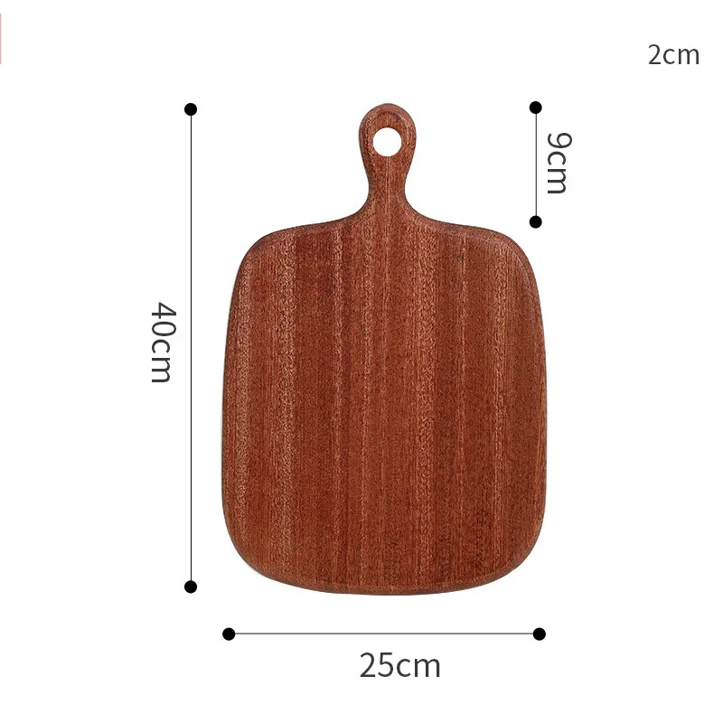 Juego de 3 tablas para servir de madera de &eacute;bano con forma de paleta con mango