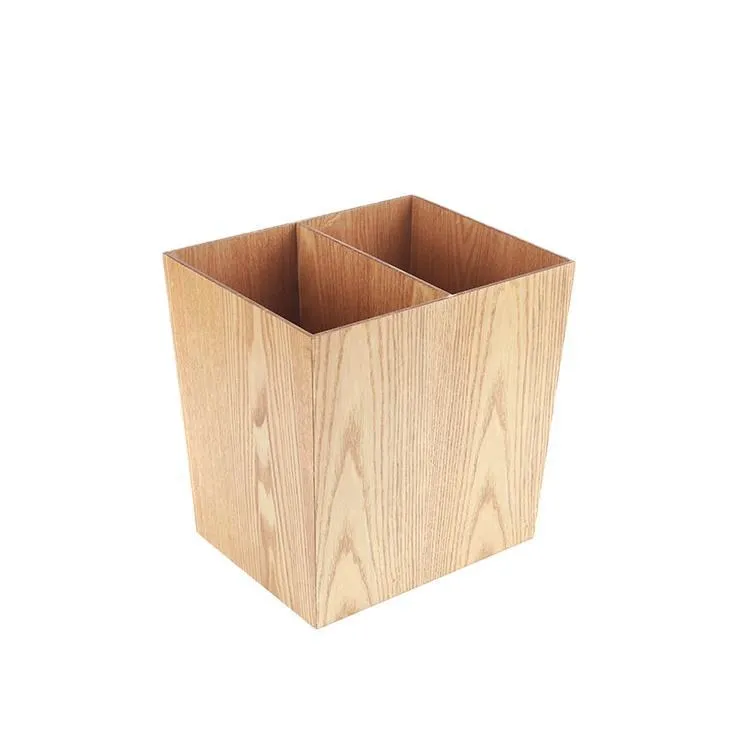 Bote de basura de madera de fresno doble para cocina/oficina/sala de estar