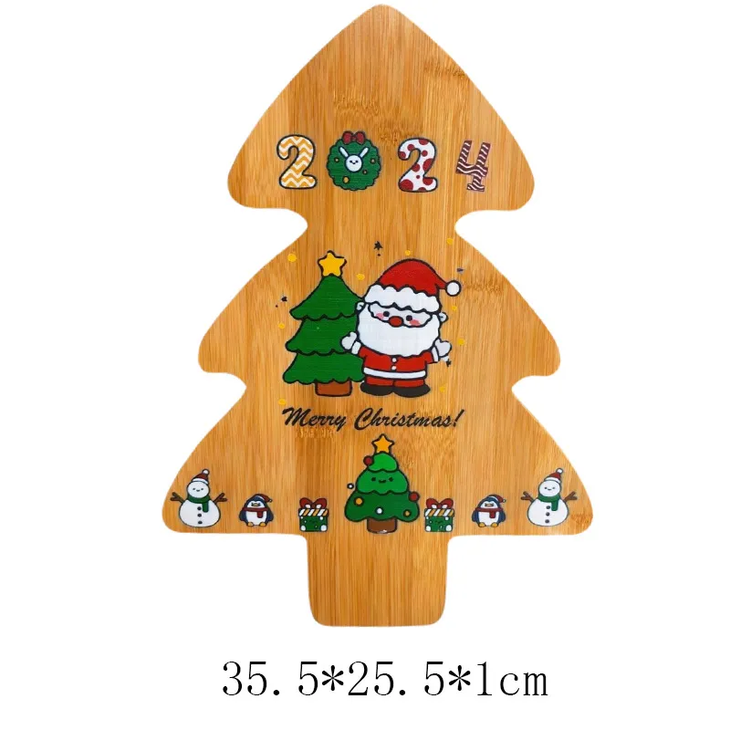 con forma de árbol de Navidad, tabla para servir, tablero de queso Tabla de cortar de bambú