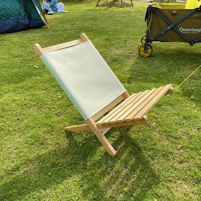 Silla relajante port&aacute;til plegable de madera de haya, silla de camping para terraza, jard&iacute;n, patio y c&eacute;sped, brasero (haya) 