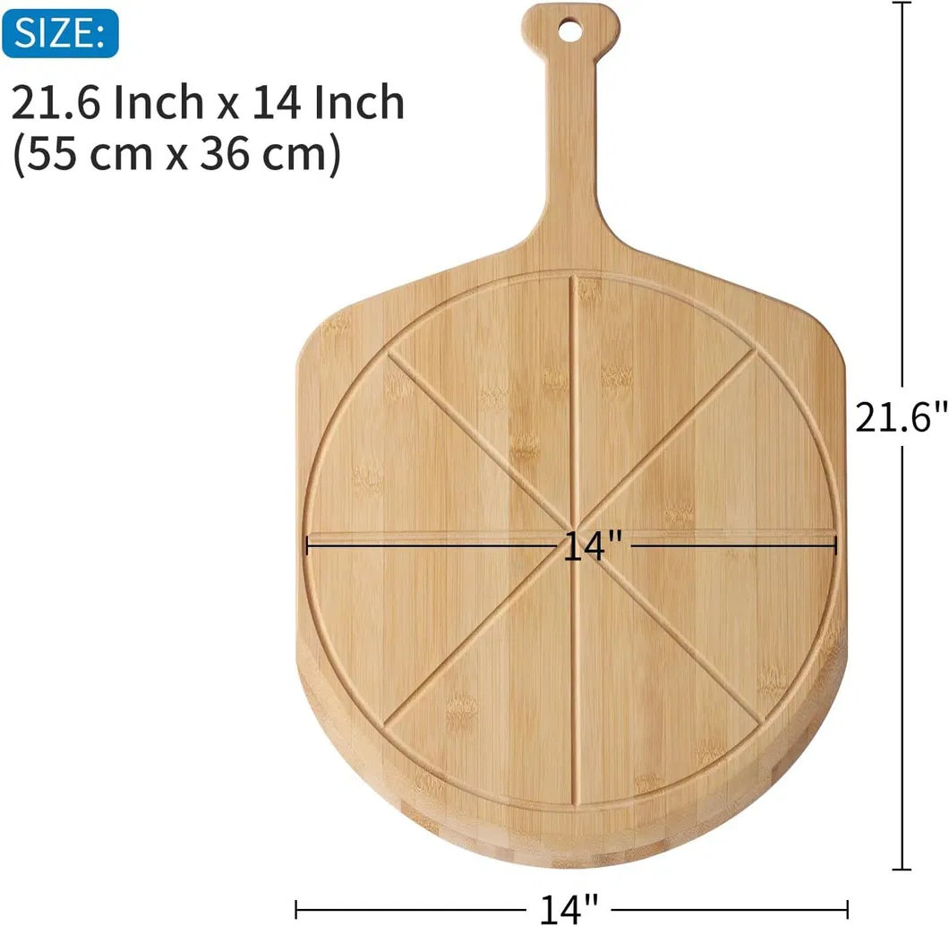 Tabla de cortar de la pizza de la bandeja de la pizza de bamb&uacute; elegante ligera de la c&aacute;scara de la pizza de 