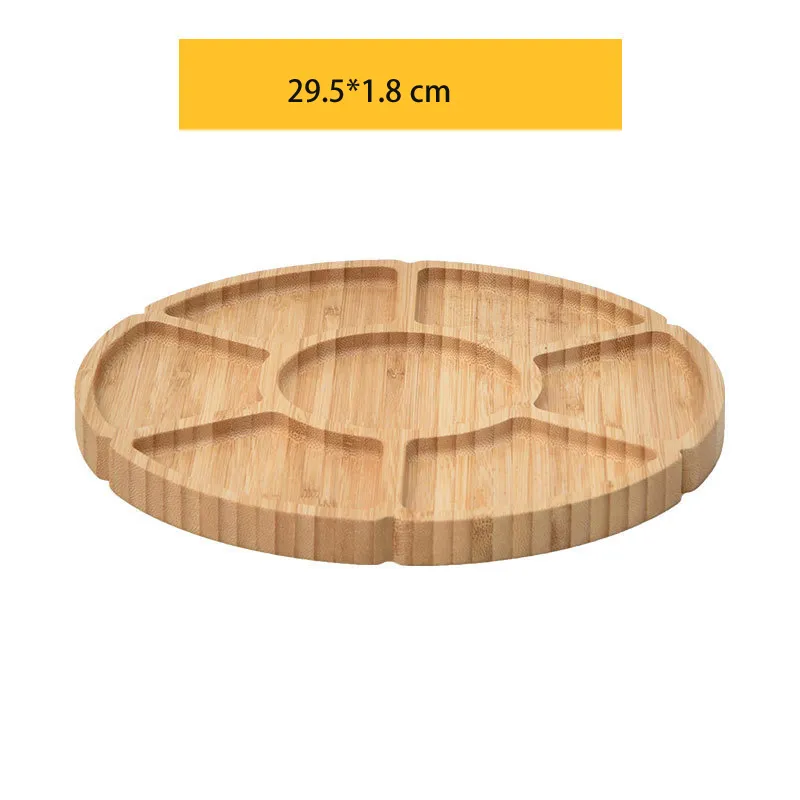 Retro - Bandeja para servir de bamb&uacute; dividida estilo 4, plato de comedor de madera 