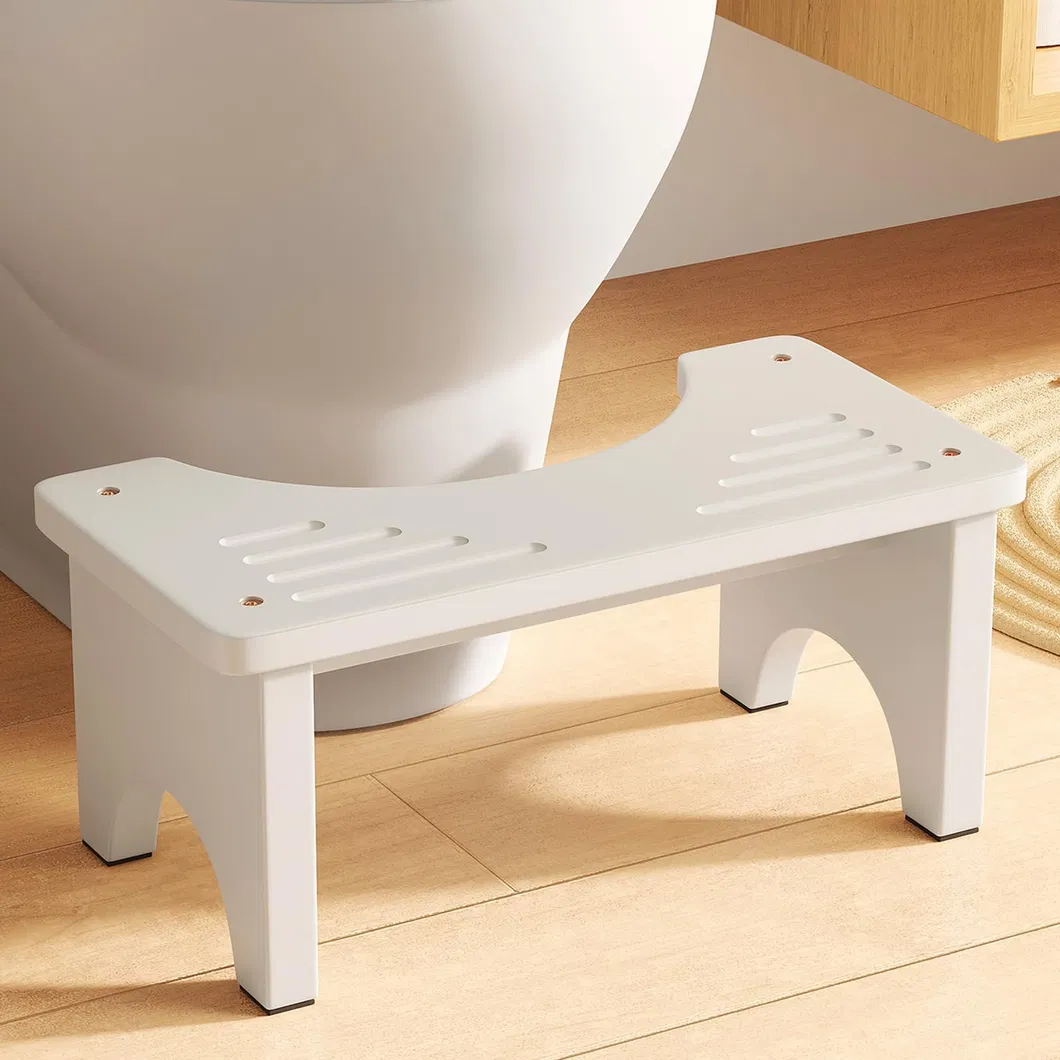 Taburete de bamb&uacute; antideslizante del pie del retrete del color blanco para los ni&ntilde;os 