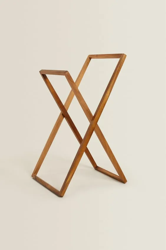 Toallero de baño de madera de acacia plegable, estante de secado, estantes colgantes de madera