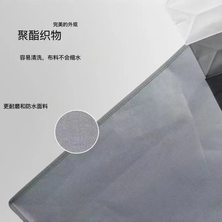 impermeables con tres compartimentos Cestas para art&iacute;culos diversos con estante de bamb&uacute; Cestas de lavander&iacute;a de tela plegables impermeables con tres compartimentos Cestas para art&iacute;culos diversos con estante de bamb&uacute; Cestas de lavander&iacute;a de 