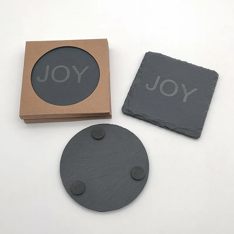 Fujian Factory Manufacture Juego de posavasos de pizarra personalizados funcionales para regalos