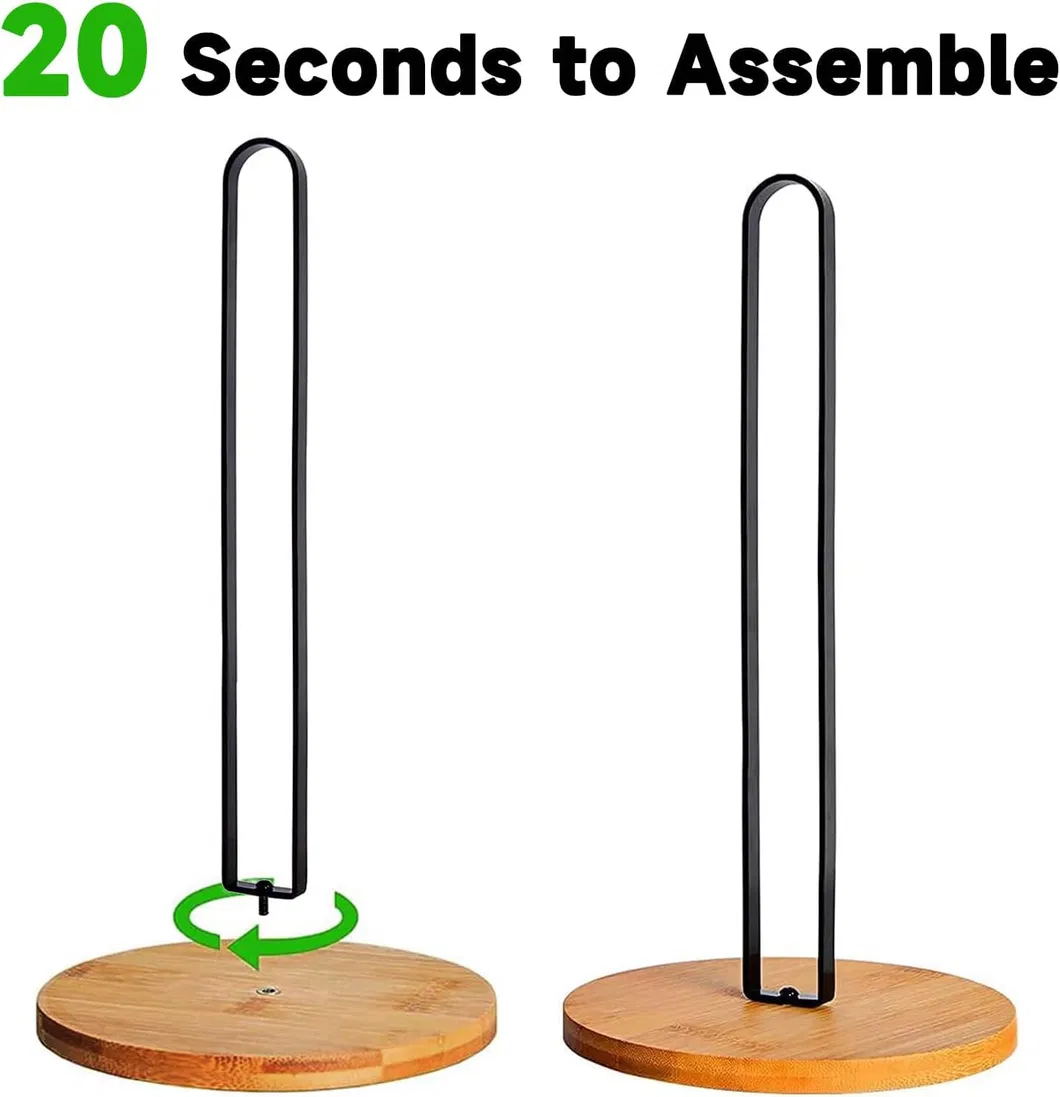 de papel de madera de bamb&uacute; independiente, soporte para toallas de cocina, encimera