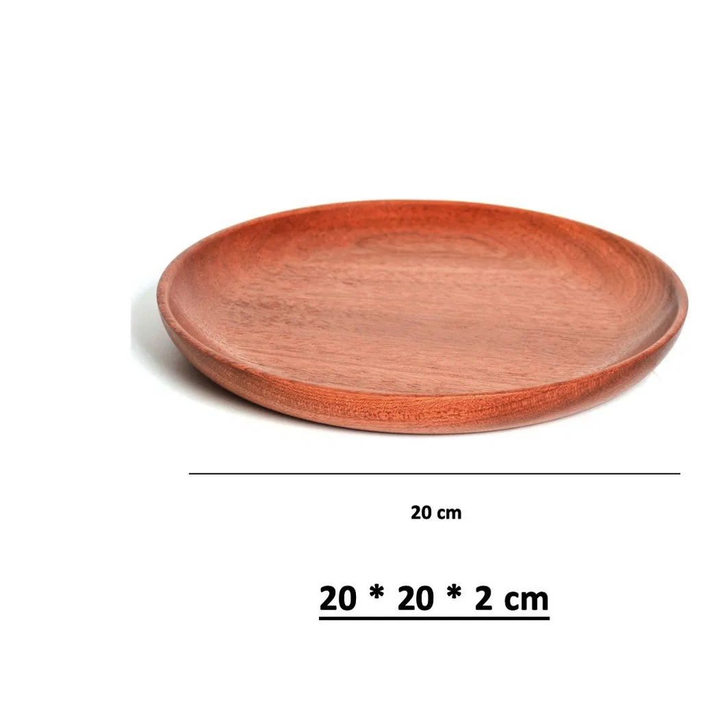 Juego de platos llanos redondos de madera para discos, frutos secos, postre, snack 