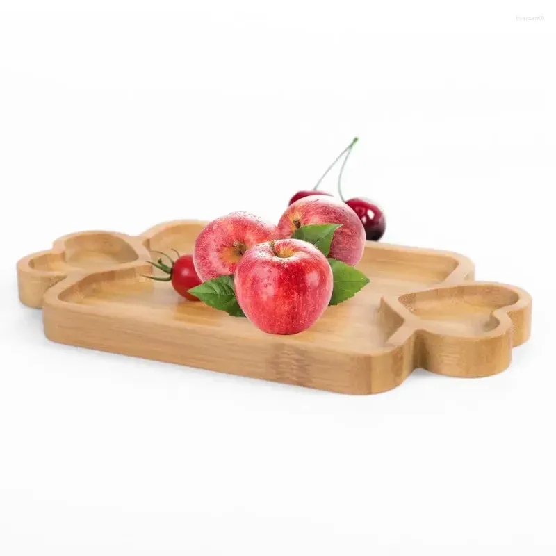 Platos de bamb&uacute;, bandeja de madera para servir, almacenamiento de tazas de t&eacute;, organizador de frutas 