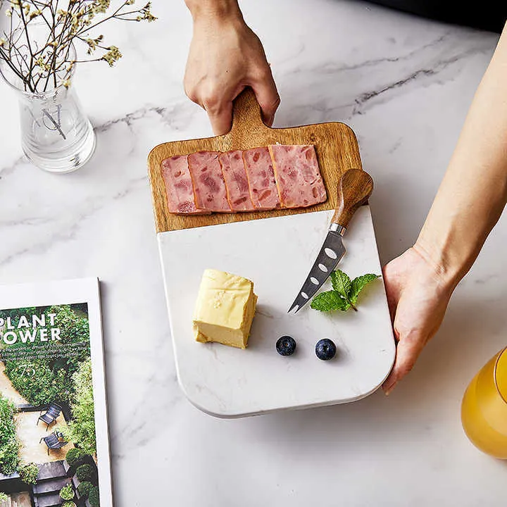 paleta, tabla para cortar queso, tabla para pizza para uso dom&eacute;stico Tabla de cortar de m&aacute;rmol de acacia con forma de paleta, tabla para cortar queso, tabla para pizza para uso dom&eacute;stico 