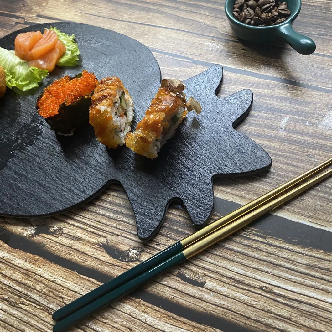Fuente de queso de pizarra con forma de pi&ntilde;a para carne/fruta/sushi