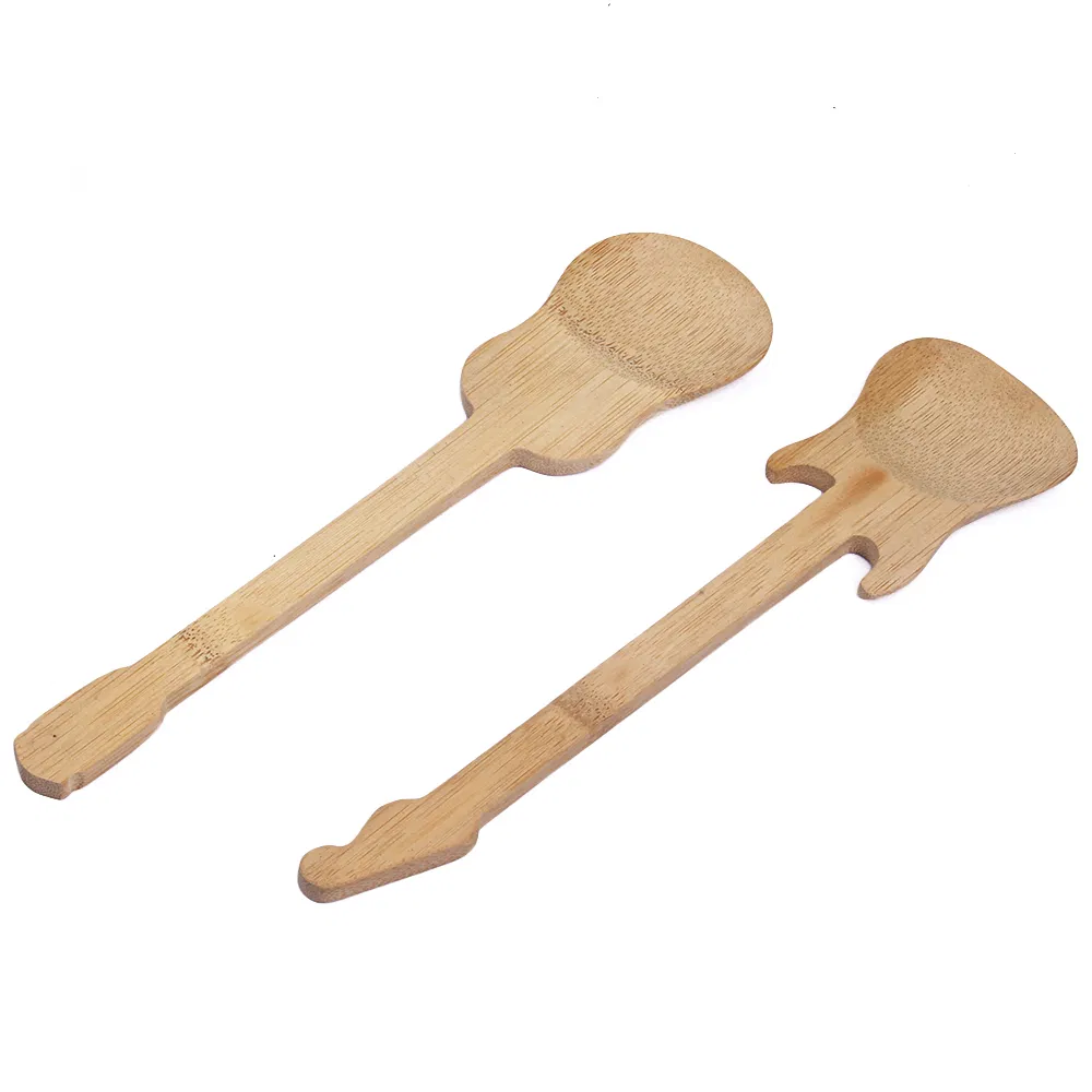 Personaliza la cuchara de bamb&uacute; con forma de Guita para regalo 