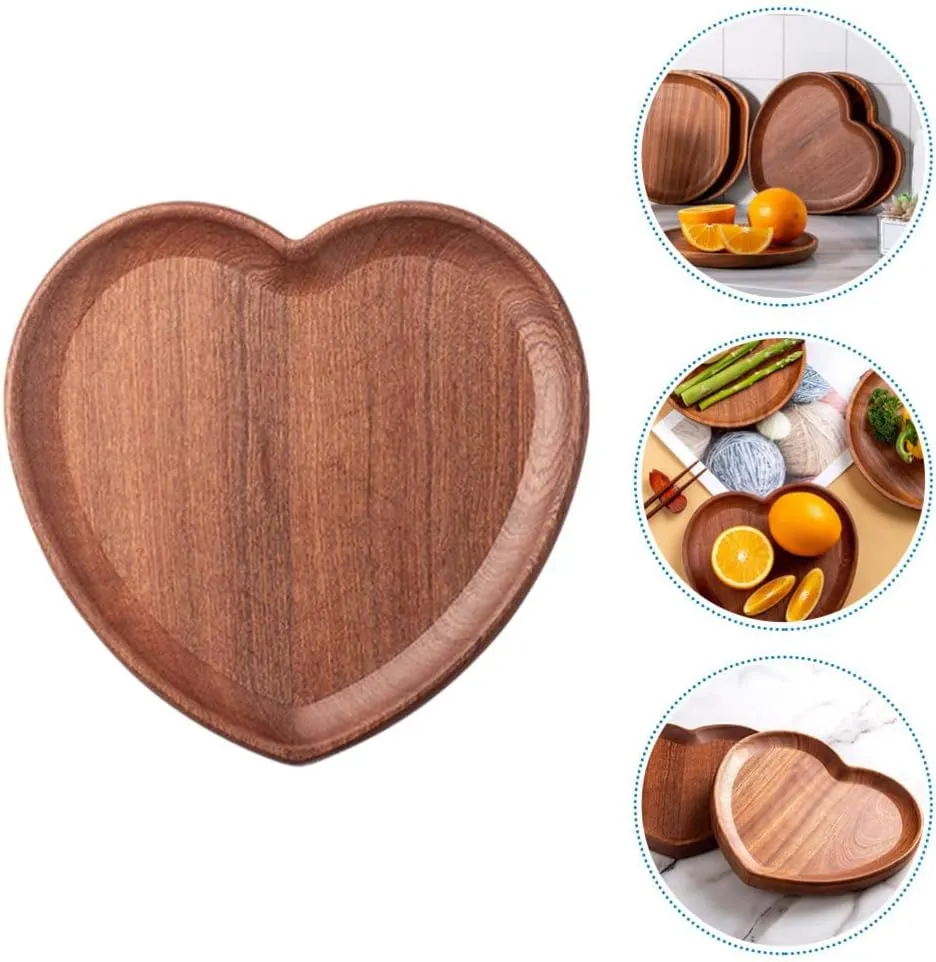 Plato de servicio de comida de madera de &eacute;bano dividido vendedor caliente para la cocina 