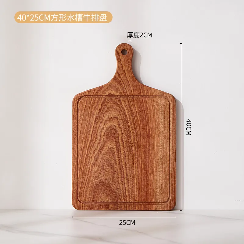 Tabla de servicio de madera de &eacute;bano vendedora caliente para sushi de charcuter&iacute;a de queso de pizza 