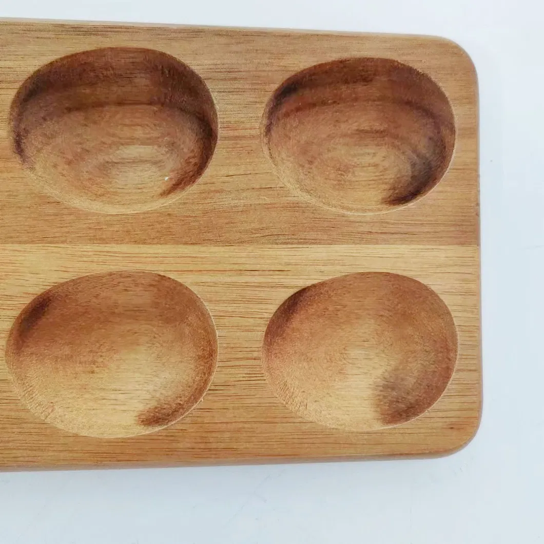 Huevera de madera de acacia premium ecológica hecha a mano para 12 huevos frescos