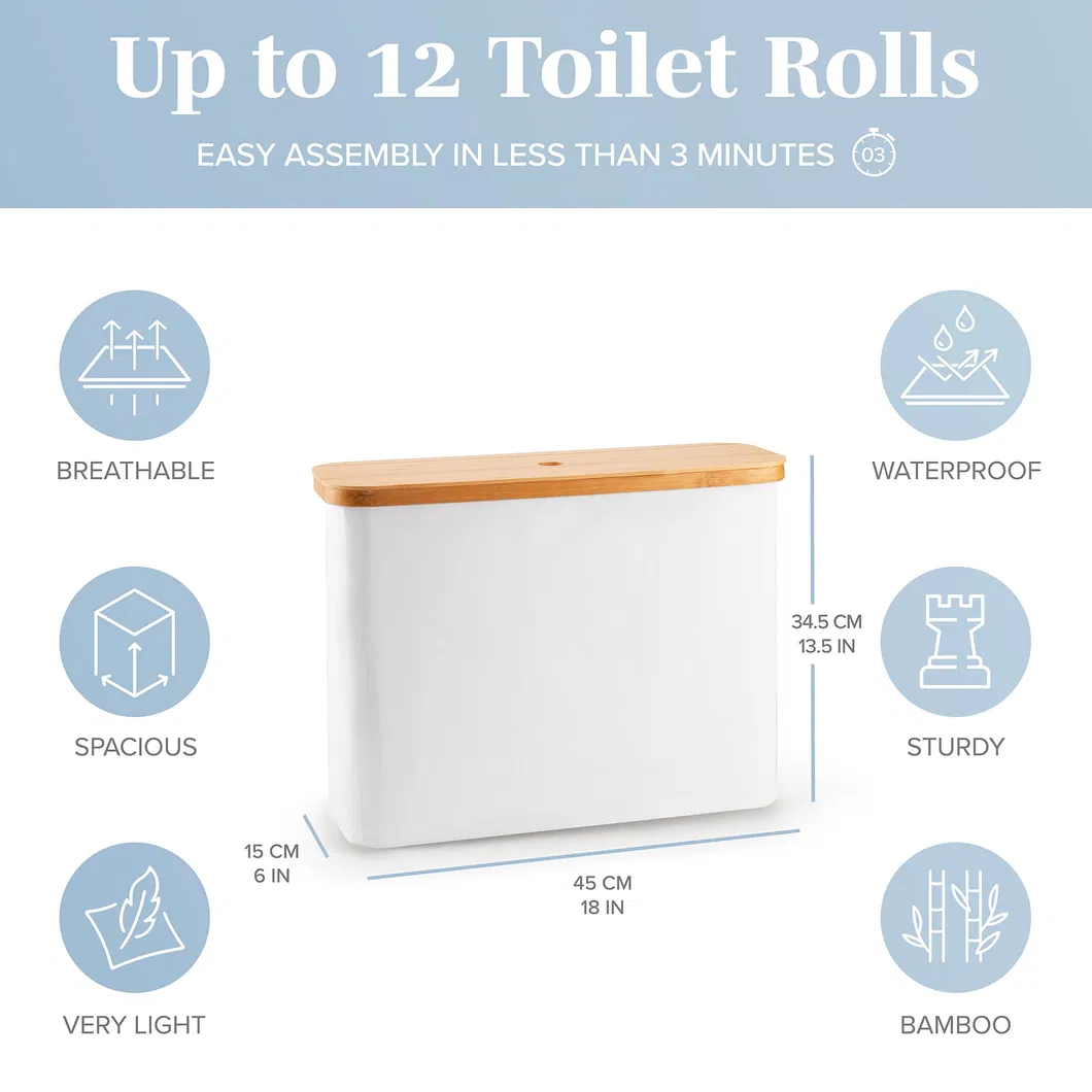 Cesta de almacenamiento de papel higi&eacute;nico para ba&ntilde;o de color blanco 