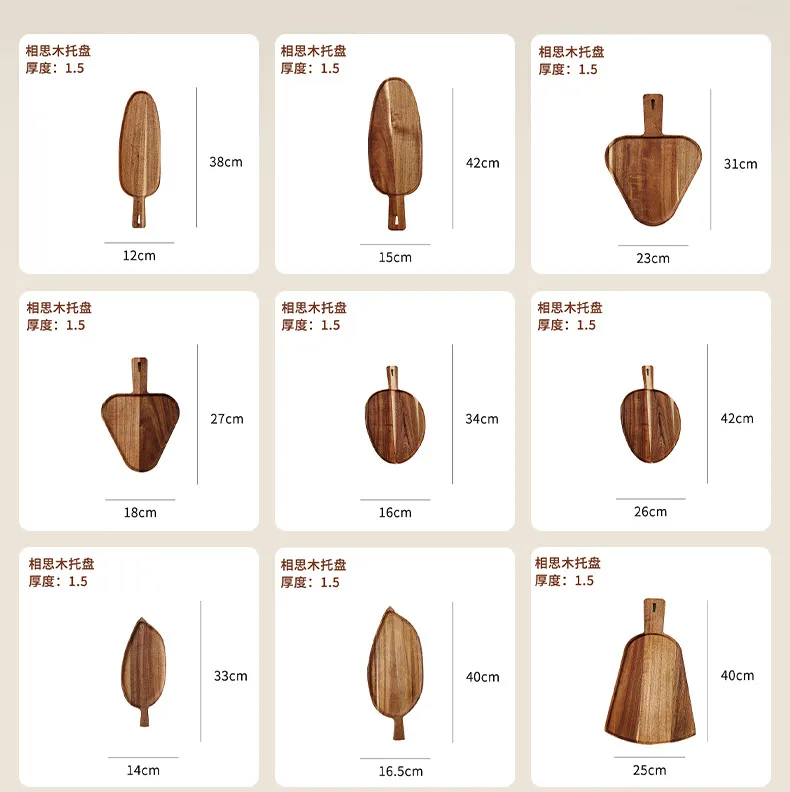 de madera de acacia con forma de hongo hecho a mano con tallas únicas