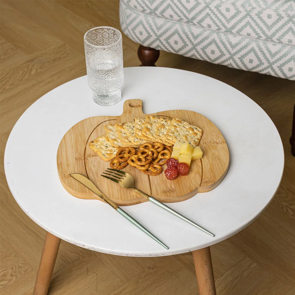 Tabla para servir de bambú con forma de calabaza, tabla para cortar para queso/aperitivo