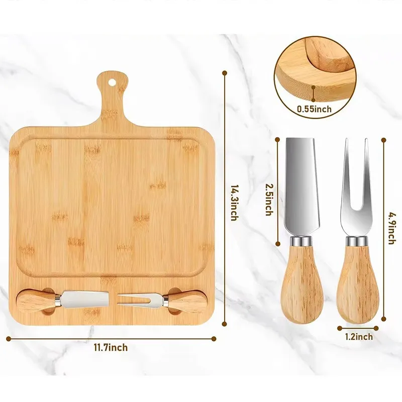 Bandeja de bamb&uacute; para hornear queso, tabla para cortar mantequilla, tabla de quesos, 