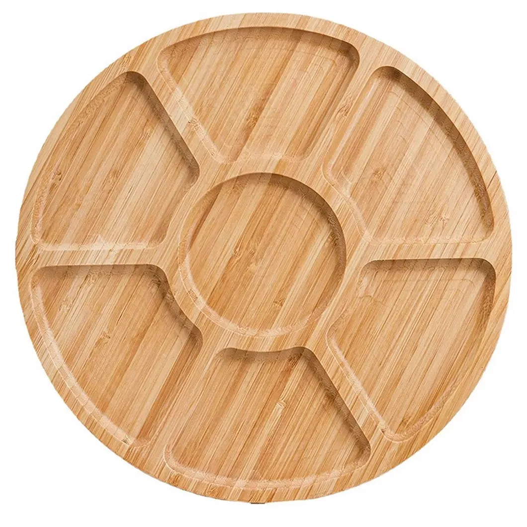Plato llano redondo de bamb&uacute; natural para ni&ntilde;os