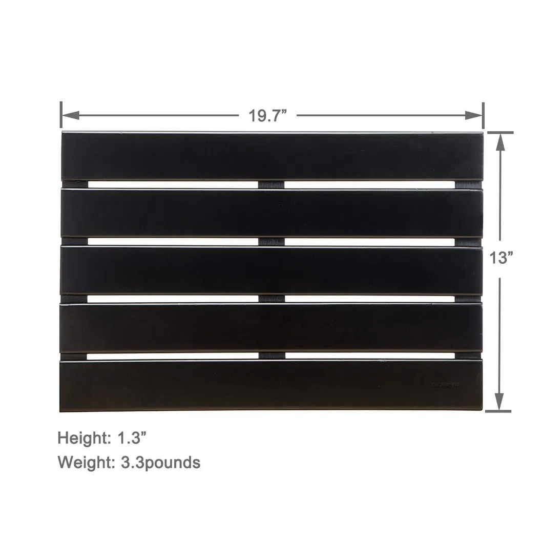 Alfombra de ba&ntilde;o de bamb&uacute; para el hogar de color negro para ba&ntilde;o 
