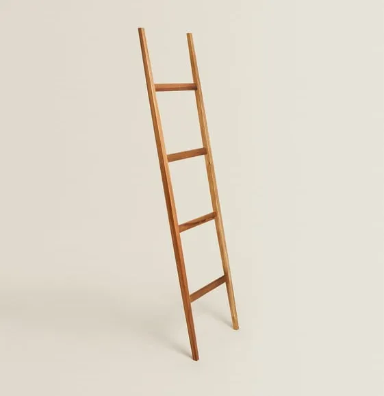 Toallero de madera de acacia Escalera para ropa de madera Escalera para toallas 
