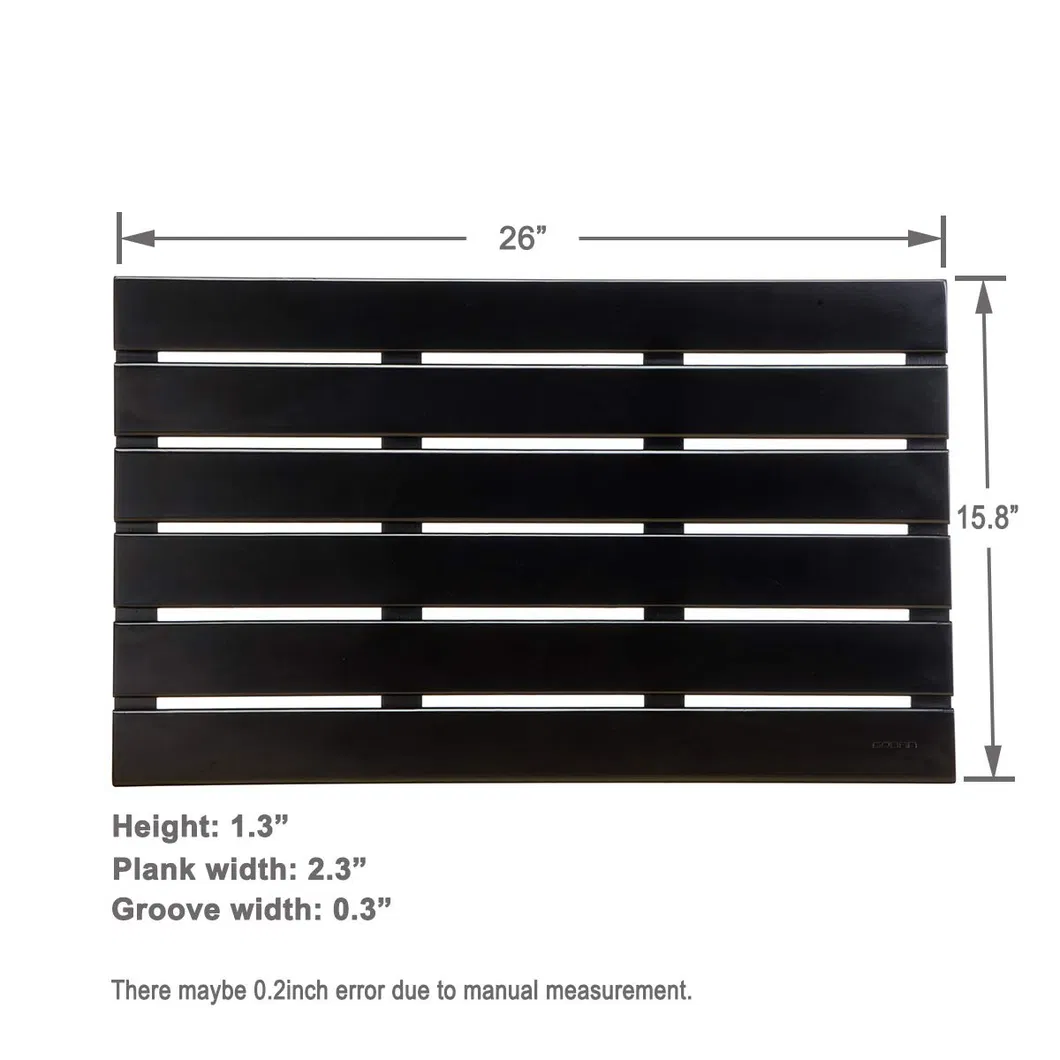 Alfombra grande de bamb&uacute; de color negro para ba&ntilde;o 
