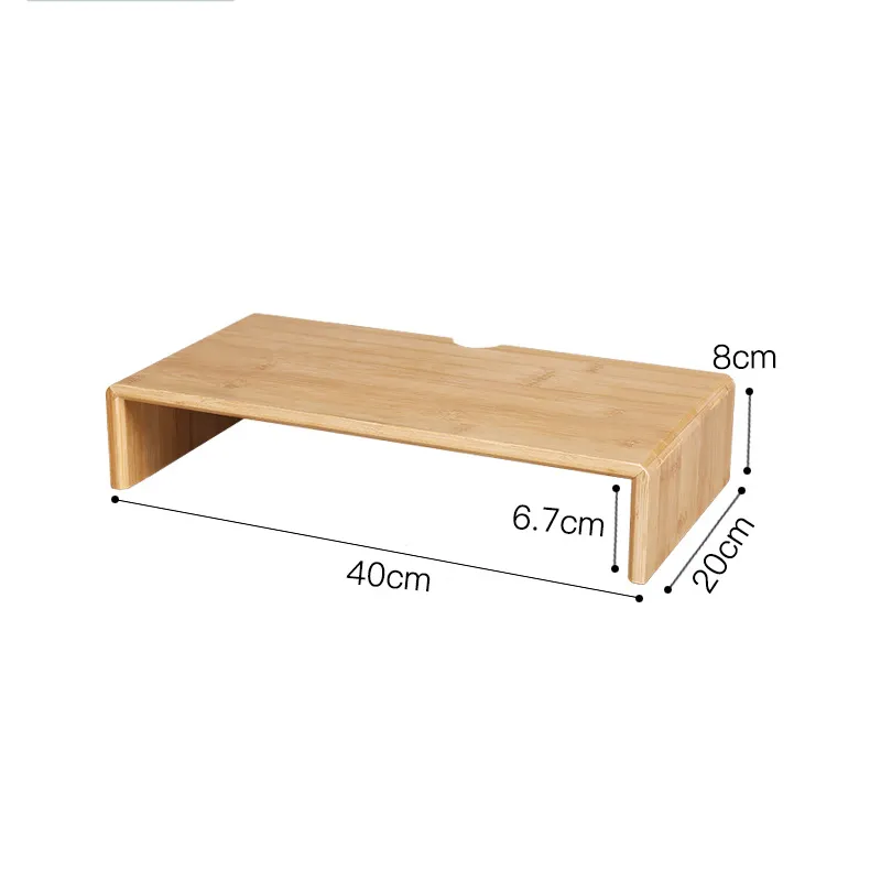 Soporte elevador de bamb&uacute; para monitor de escritorio con organizador de almacenamiento para oficina Soporte 