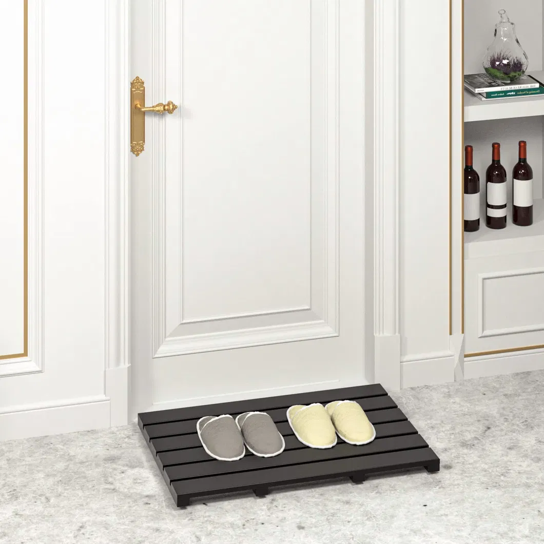 Alfombra de ducha de bambú antideslizante, alfombra de baño para relajación SPA